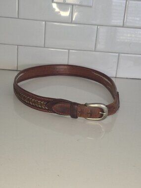 Neil M Mens Brown Leather Belt Size: 38